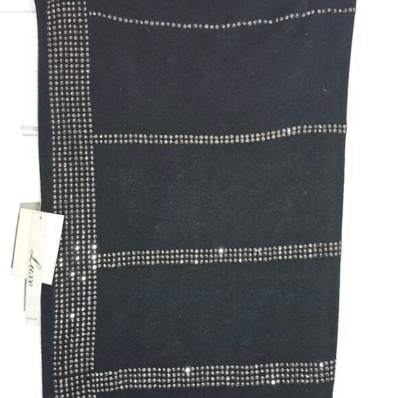 Liquid by Sioni Luxe Poncho Assymetric Sweater‎ S/M Wool Blend Sparkle Formal - Picture 4 of 8